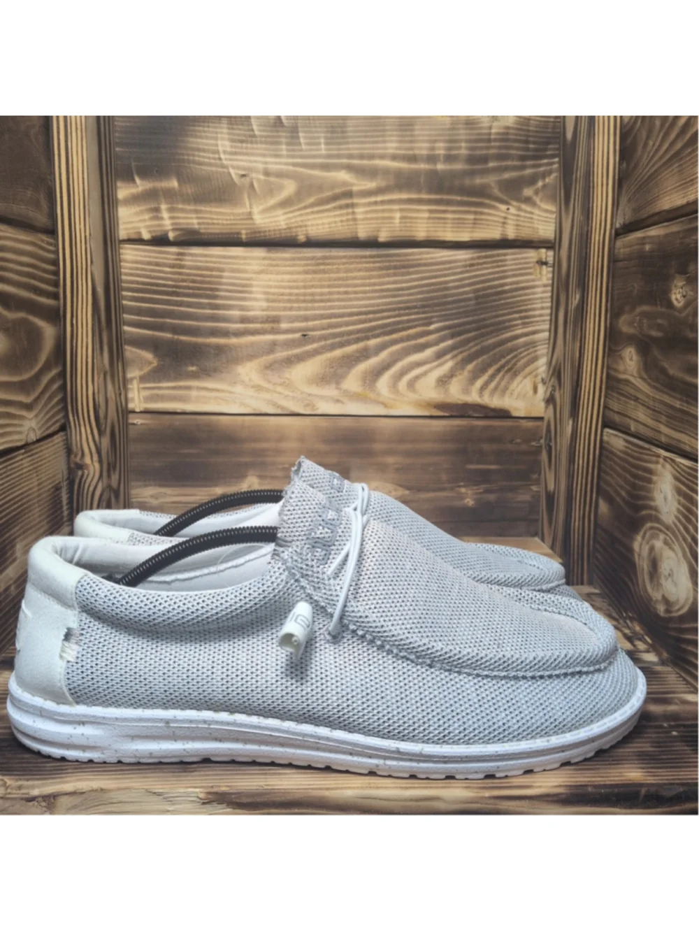 Hey Dude Wally Sox Men's Size 14 Slip On Loafers Stone White